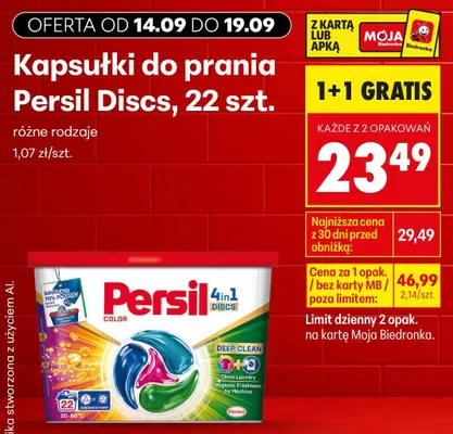 Kapsułki do prania Persil Discs promocja w Biedronka