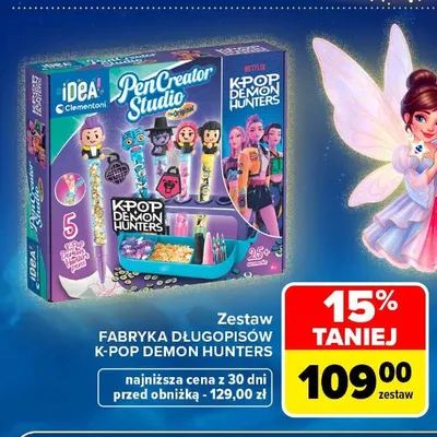Zestaw Fabryka długopisów K-Pop Demon Hunters Clementoni promocja w Carrefour Market