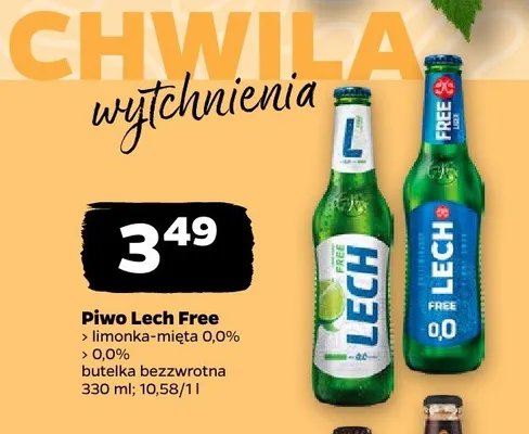 Piwo bezalkoholowe Lech Free Limonka z Miętą promocja w Netto