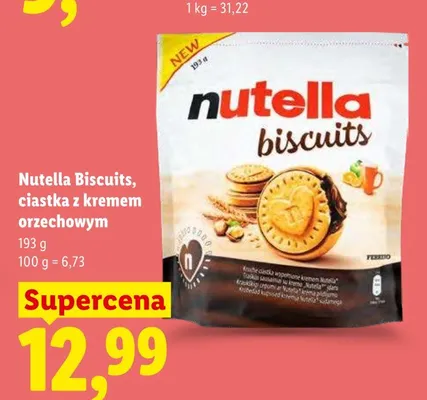 Ciastka z kremem orzechowym Nutella Biscuits promocja w Lidl