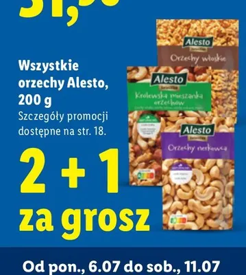 Orzechy nerkowca Alesto promocja w Lidl
