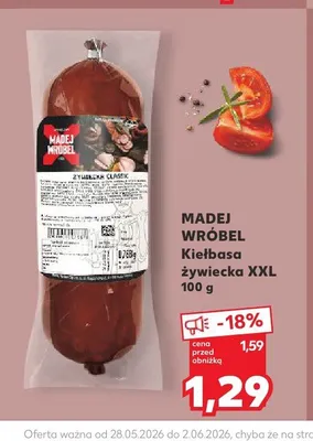 Kiełbasa żywiecka XXL Madej Wróbel promocja w Kaufland