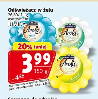 Odświeżacz w żelu konwalia Arola promocja w Prim Market