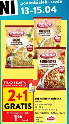 Zupka błyskawiczna Pomidorowa z kawałkami pomidorów i nutką pietruszki promocja w Intermarche