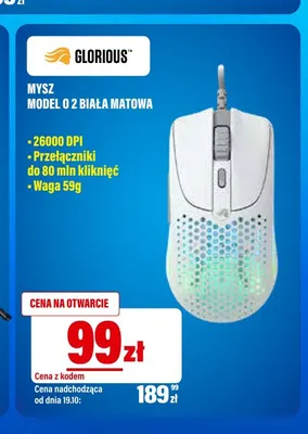 Mysz Model O 2 biała matowa Glorious promocja w RTV EURO AGD
