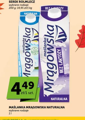 Maślanka Mrągowska bez laktozy naturalna promocja w Groszek