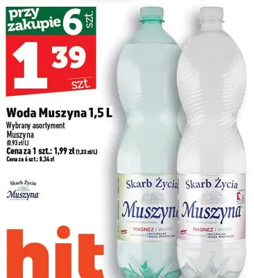 Woda Muszyna 1.5l promocja w TOPAZ