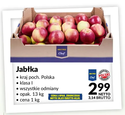 Jabłka polskie Metro Chef promocja w Makro