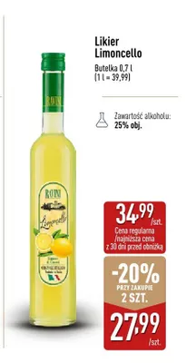 Likier Limoncello Ravini promocja w Aldi