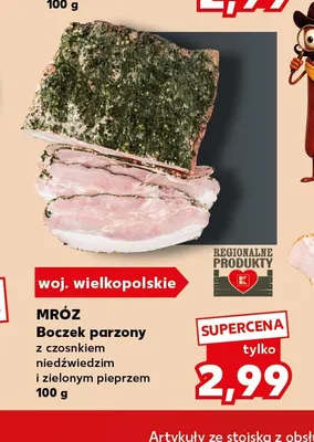 Boczek parzony z czosnkiem niedźwiedzim i zielonym pieprzem Mróz promocja w Kaufland