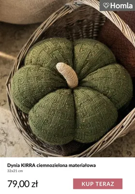Dynia Kirra ciemnozielona materiałowa 32x21 cm Homla promocja w Homla