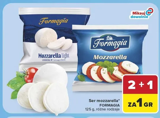 Ser mozzarella Formagia Mozzarella Light promocja w Carrefour