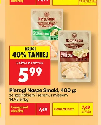 Pierogi z mięsem Nasze Smaki promocja w Biedronka