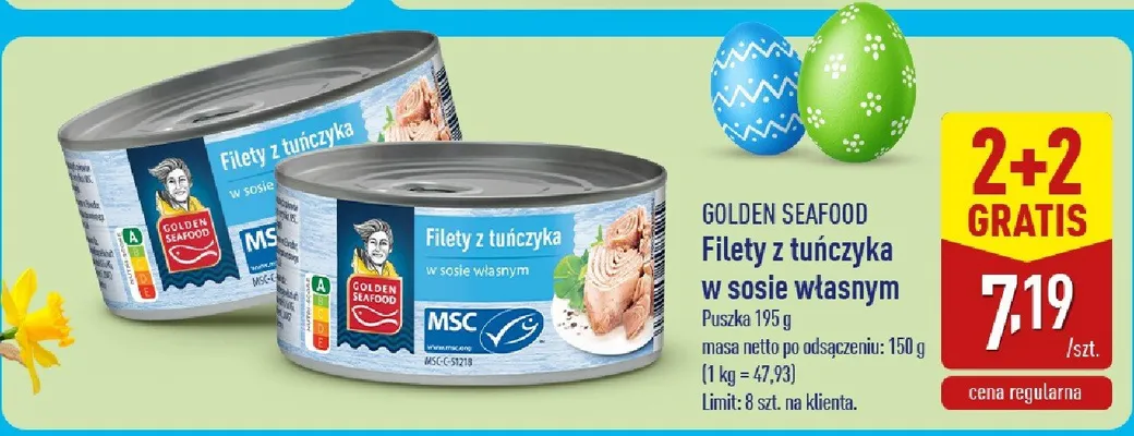 Filety z tuńczyka w sosie własnym promocja w Aldi