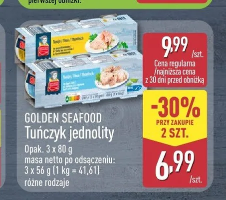 Tuńczyk jednolity Golden Seafood promocja w Aldi