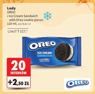 Lody Oreo Ice Cream Sandwich promocja w Intermarche