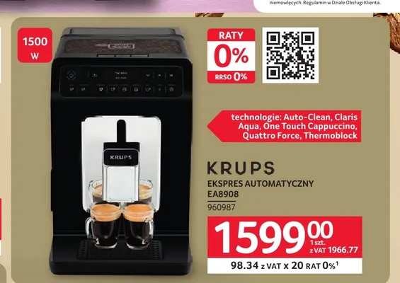 Ekspres automatyczny EA8908 Krups promocja w Selgros