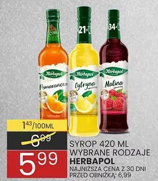 Syrop 420 ml wybrane rodzaje Herbapol promocja w Wafelek
