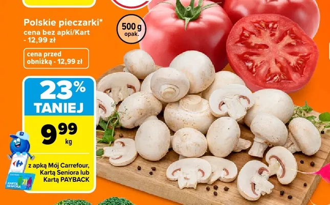 Pieczarki polskie promocja w Carrefour