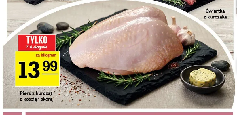 Pierś z kurcząt z kością i skórą promocja w Gram Market