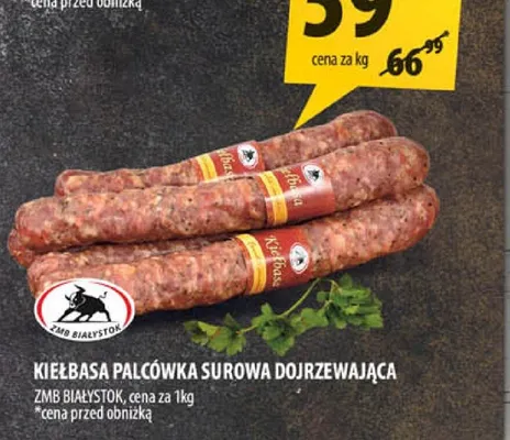 Kiełbasa palcówka surowa dojrzewająca promocja w Arhelan