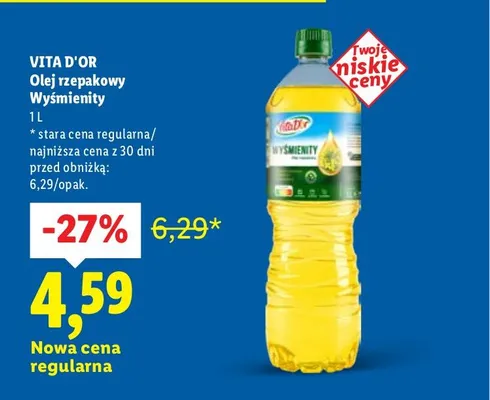 Olej rzepakowy Wyśmienity promocja w Lidl