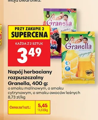 Napój herbaciany rozpuszczalny Granella o smaku owoców leśnych promocja w Biedronka