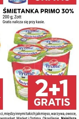 Śmietanka Primo 30% Zott promocja w Stokrotka