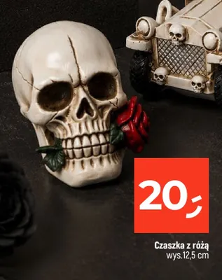 Czaszka z różą promocja w Dealz