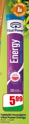 Tabletki musujące Vital Power Energy smak owocowy promocja w Dino
