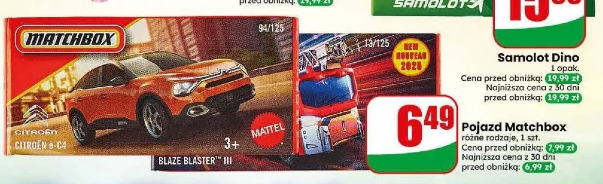 Pojazd Matchbox promocja w Dino