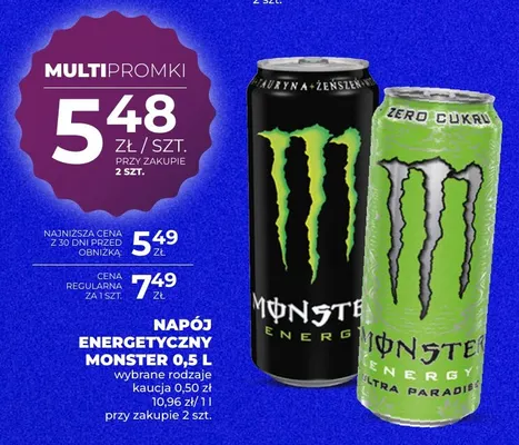 Napój energetyczny Monster Energy promocja w Duży Ben