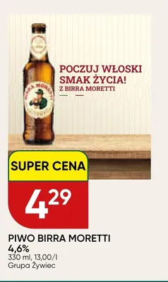 Piwo Birra Moretti 4,6% promocja w Chata Polska