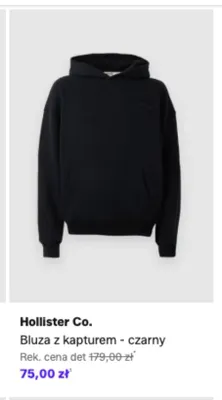 Bluza z kapturem Hollister Co. czarny promocja w Lounge by Zalando