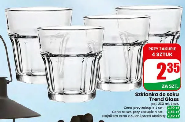 Szklanka do soku Trend Glass 230 ml promocja w Dino