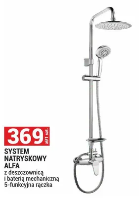 System natryskowy Alfa z deszczownicą i baterią mechaniczną 5-funkcyjna rączka promocja w Merkury Market