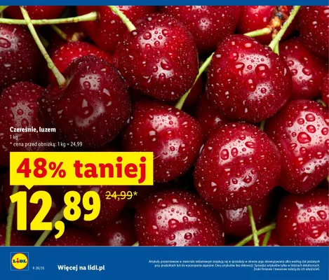 Czereśnie luzem promocja w Lidl