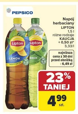 Napój herbaciany Lipton promocja w Carrefour Market