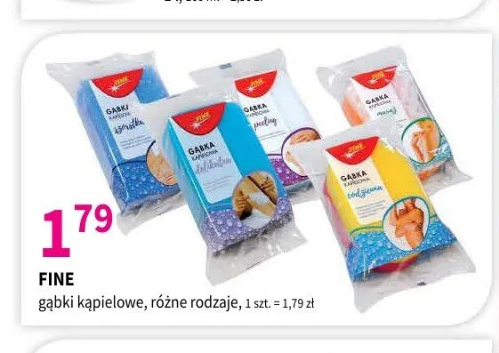 Gąbki kąpielowe Fine promocja w Drogerie Polskie