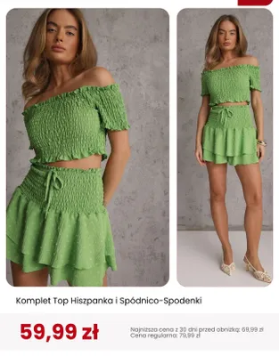 Komplet Top Hiszpanka i Spódnico-Spodenki Renee promocja w Renee