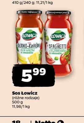 Sos spaghetti Łowicz promocja w Netto