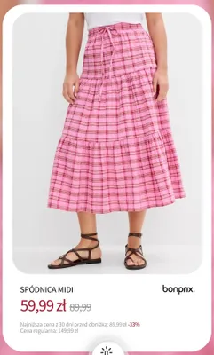 Spódnica midi Bonprix promocja w bonprix