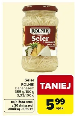 Seler Rolnik z ananasem promocja w Carrefour