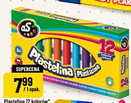Plastelina as 12 kolorów promocja w POLOmarket