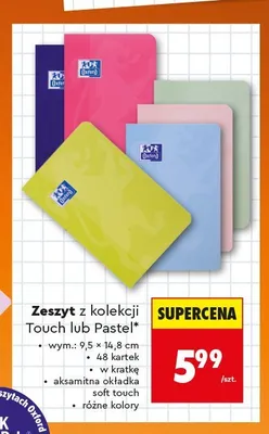 Zeszyt 9,5x14,8 cm 48 kartek Oxford Touch promocja w Biedronka