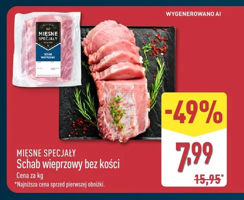 Schab wieprzowy bez kości Mięsne Specjały promocja w Aldi