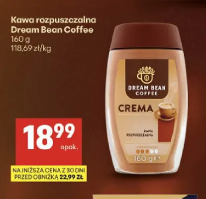 Kawa rozpuszczalna Dream Bean Coffee Crema promocja w Delikatesy Centrum