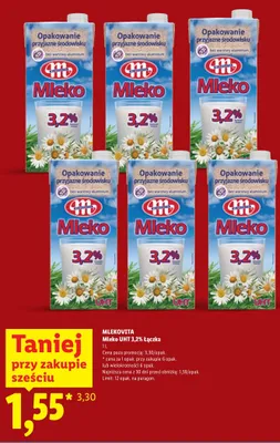 Mleko UHT 3,2% Łączka Mlekovita promocja w Lidl