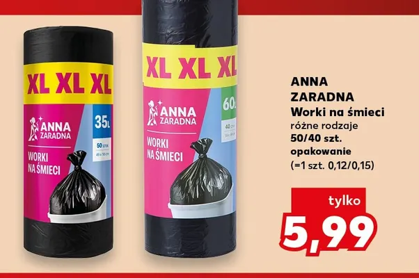 Worki na śmieci 35 l Anna Zaradna promocja w Kaufland
