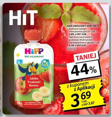 Mus owocowy HIPP promocja w Selgros